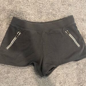 Aerie Charcoal Athletic Shorts with Zipper Pockets